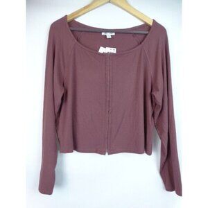 Style Not Size for Jenni Women's Crop Top Plus Size 2X Long Sleeve Cropped Shirt